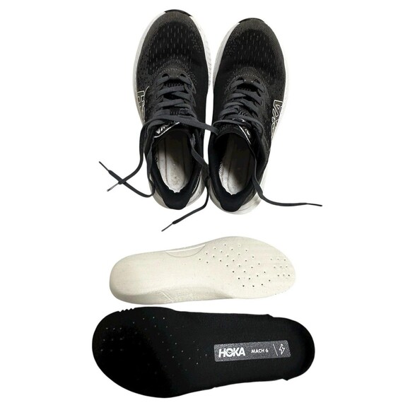 Hoka One One Womens Mach 6 1147834 BWHT Black Running Shoes Sneakers Size 5.5D - Picture 4 of 13